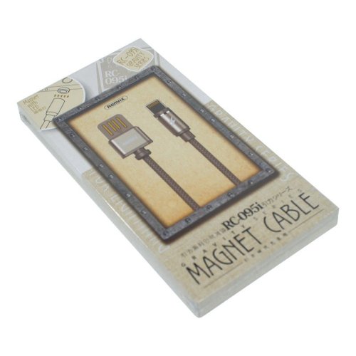 Кабель REMAX Gravity Lightning для iPhone  чорний магнитный