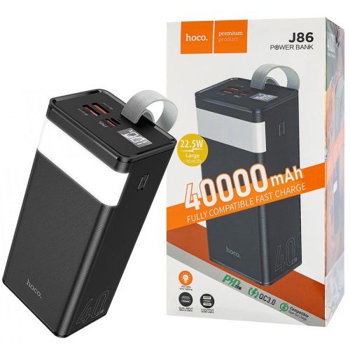 Power Bank HOCO J86  Powermaster  22.5W  40000mAh  чорний (6931474759214)