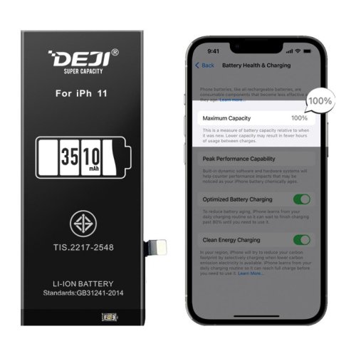 Смарт-батарея 3510 mAh для iPhone 11 DEJI | Відображає ємність | Розпізнається iOS як оригінал