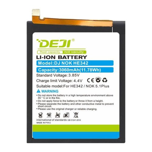 Батарея  DEJI HE342 для Nokia 5.1 Plus 6.1 Plus 3060 mAh