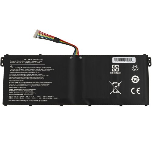 Акумуляторна батарея Acer AC14B18J 11.4V 3600mAh для ноутбуків Acer Aspire ES1-511, Aspire ES1-512, Aspire ES1-523, Aspire ES1-524, Aspire ES1-533, чорний акумулятор для заміни