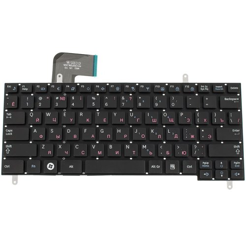 Клавіатура для ноутбука Samsung N210, N220, N230, N350 — розкладка RU, чорна, без рамки