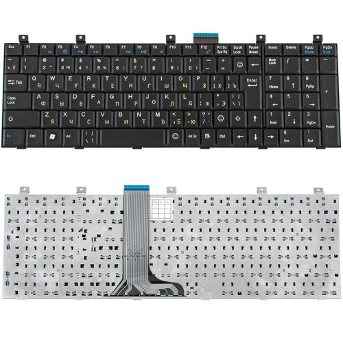 Клавіатура для ноутбука MSI MS-163D/MS-1635/MS-1656/MS-1675/MS-1682/MS-1683, CR500/CR600, CX500/CX600, VR700, LG E500 — розкладка RU, чорна