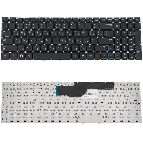 Клавіатура для ноутбука Samsung серій NP300E5, NP300V5, NP305E5, NP305V5 — чорна, розкладка RU, без рамки (без фрейма)