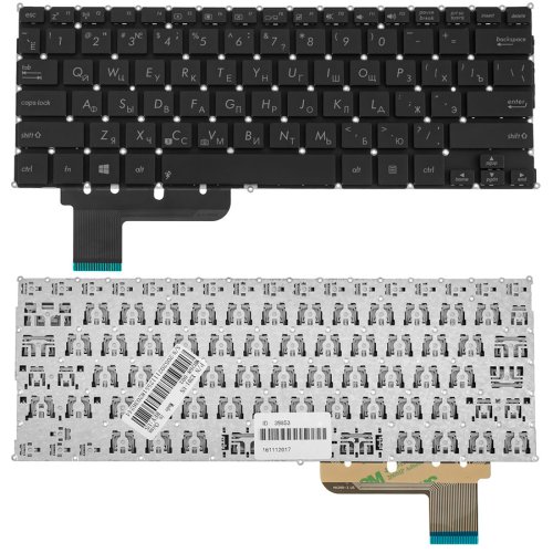Клавіатура для ноутбука ASUS серій S200, X201, X202 — чорна, RU-розкладка, без рамки