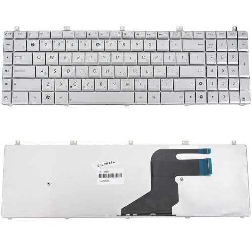 Клавіатура для ноутбука ASUS N55 / N75 / X5QS, розкладка RU, срібляста (версія N75)