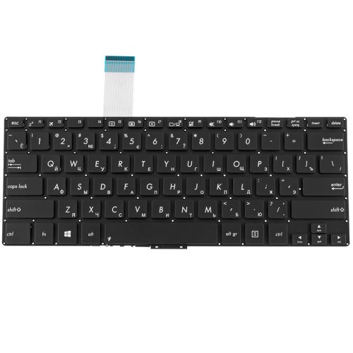 Клавіатура для ноутбука ASUS S300, S301 — чорна, розкладка RU, без рамки