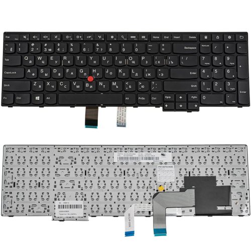 Клавіатура для ноутбука Lenovo ThinkPad E550, E555 — чорна, з RU-розкладкою