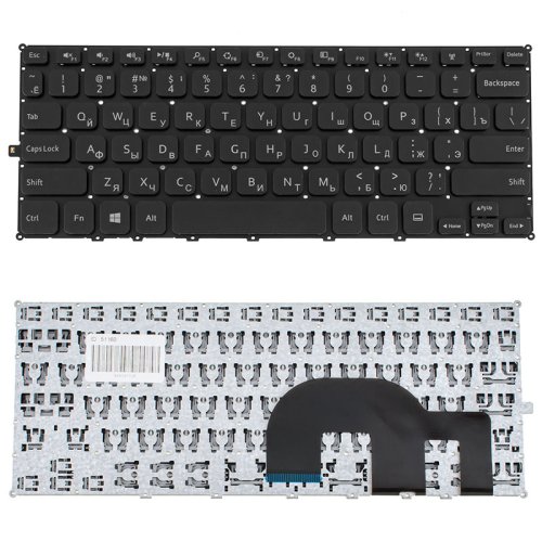 Клавіатура для ноутбука Dell Inspiron 3137 — розкладка RU, чорна, без рамки (без фрейма)