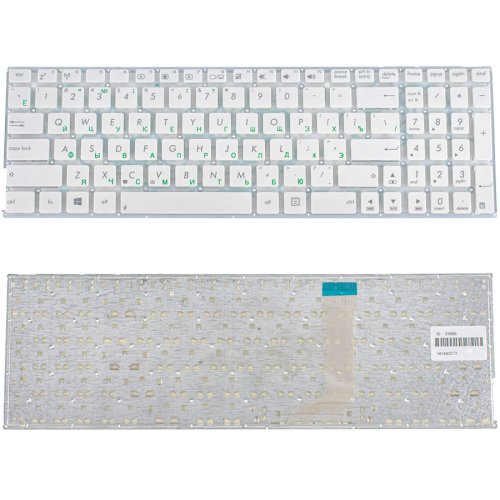 Клавіатура для ноутбука ASUS X556 series, біла, RU-розкладка, без рамки