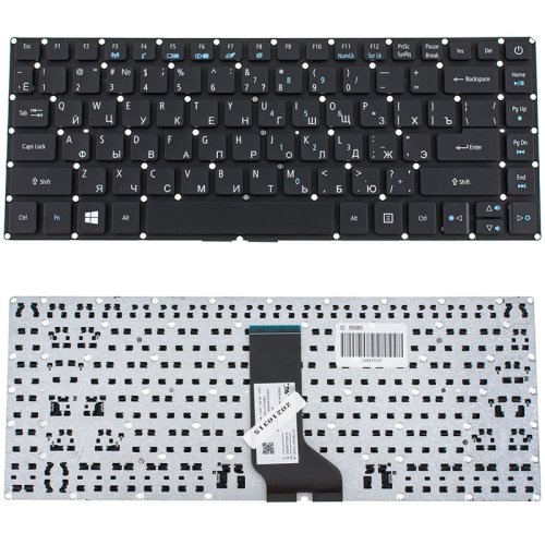 Клавіатура для ноутбука Acer (AS: E5-422, E5-473), розкладка RU, чорна, без рамки