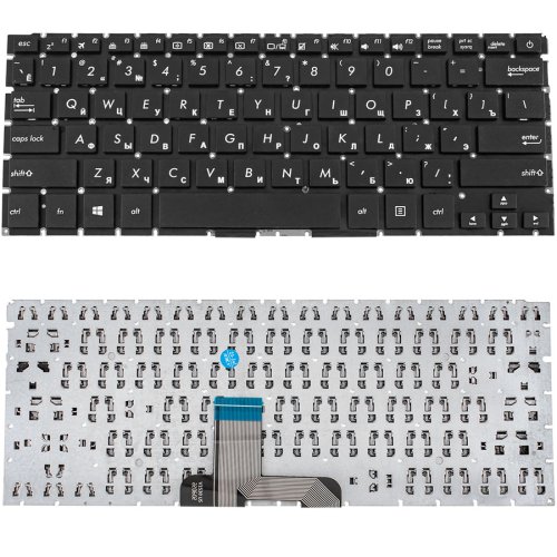 Клавіатура для ноутбука ASUS UX410 series — RU-розкладка, чорна, без рамки