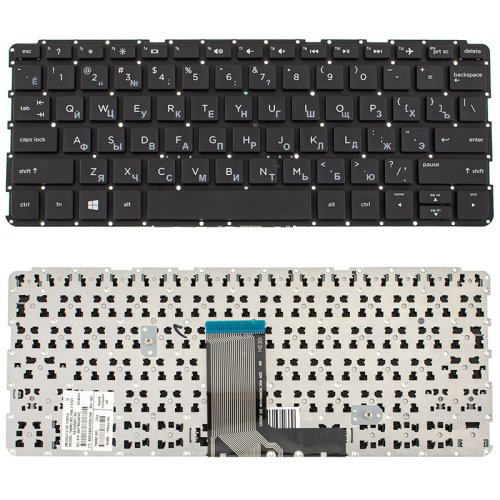 Клавіатура для ноутбука HP Pavilion 10-f series — RU-розкладка, чорна, без рамки (без фрейма)