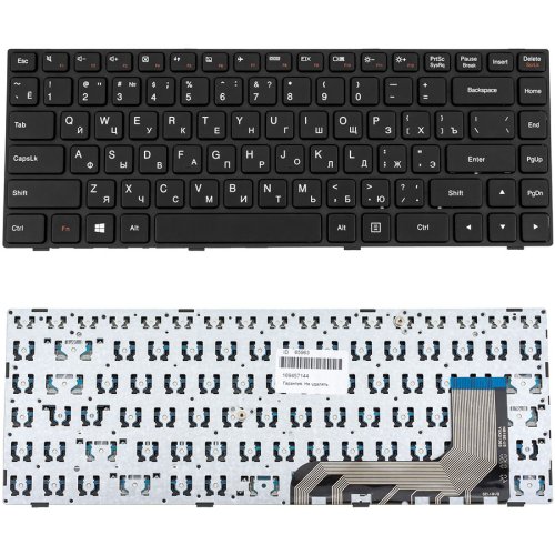Клавіатура для ноутбука Lenovo IdeaPad 100-14IBY, чорна, RU-розкладка