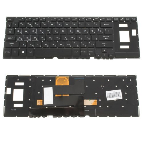 Клавіатура для ноутбука ASUS GX501 series — чорна, без рамки, розкладка RU, RGB-підсвітка клавіш