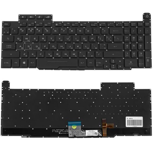 Клавіатура для ноутбука ASUS серії GM501 — українська розкладка, чорна, без рамки, RGB-підсвітка клавіш (Original)