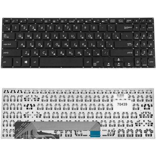 Клавіатура для ноутбуків ASUS X560 series — чорна, RU-розкладка, без рамки