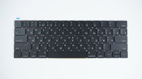 Клавіатура з підсвіткою для ноутбука Apple MacBook Pro Retina A1706, A1707 (2016–2017), RUS-розкладка, чорна, малий Enter, Original