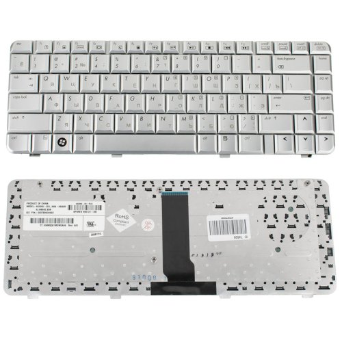 Срібляста клавіатура для ноутбука HP Pavilion dv3000, dv3500, dv3600, dv3700 — RU розкладка