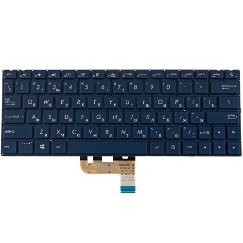 Клавіатура для ноутбука ASUS UX333 series — розкладка RU, синя, без рамки, з підсвіткою клавіш