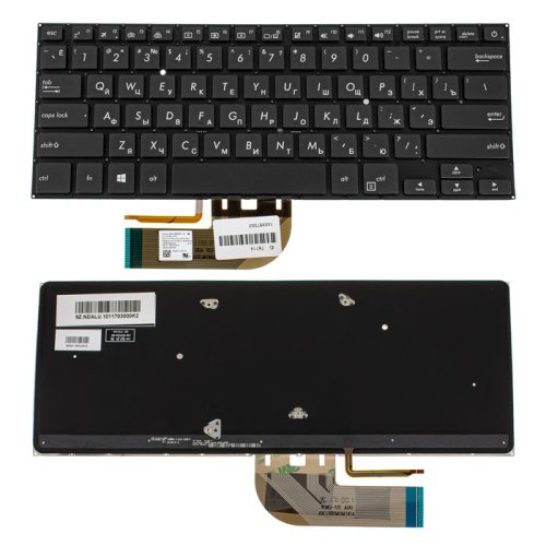 Клавіатура для ноутбука ASUS B9440 series, чорна, без рамки, розкладка RU, підсвічування клавіш