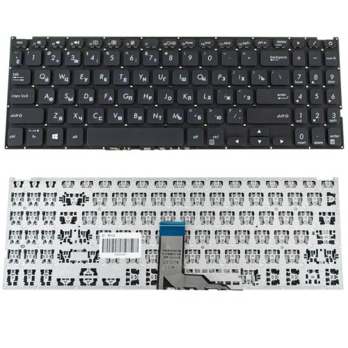 Клавіатура для ноутбуків ASUS X512 Series — розкладка RU/EN, чорна, без рамки