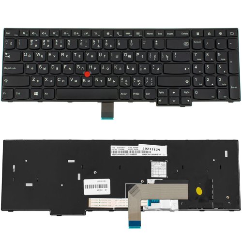 Клавіатура для ноутбука Lenovo ThinkPad E550, E555 — чорна, RU-розкладка, Original