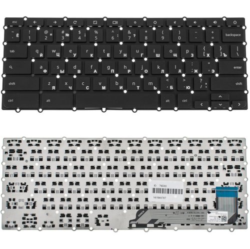Клавіатура для ноутбука ASUS C523 series, розкладка RU, чорна, без рамки (без фрейма)