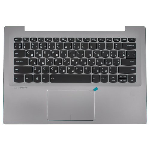 Клавіатура для ноутбука Lenovo Yoga 520S-14IKB з тачпадом і передньою панеллю, розкладка RU, срібляста