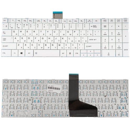 Клавіатура для ноутбука Toshiba Satellite C50, C50D, C55, C55D — біла chiclet, RU-розкладка