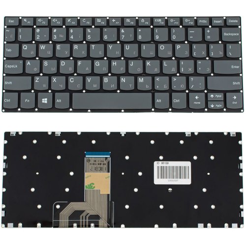 Клавіатура для ноутбука Lenovo IdeaPad 120S-11IAP, розкладка RU, чорна, без рамки (кнопка Dell)