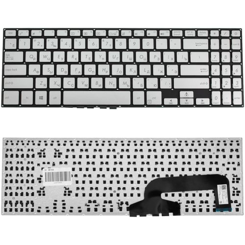 Клавіатура для ноутбука ASUS X507 series, розкладка RU, срібляста, без фрейма (Original)