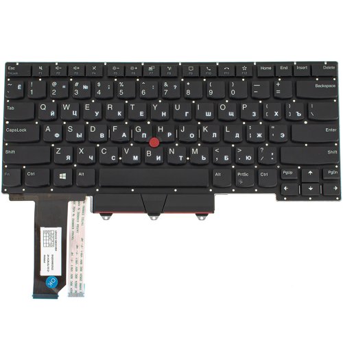 Клавіатура для ноутбука Lenovo ThinkPad E14 2Gen (2020), RU-розкладка, чорна, без фрейма