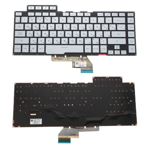 Клавіатура для ноутбука ASUS GU502 series, розкладка RU, срібляста, без рамки, з підсвіткою клавіш