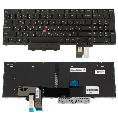 Клавіатура для ноутбука Lenovo ThinkPad P17 Gen 1 — чорна, з підсвіткою клавіш, RU-розкладка