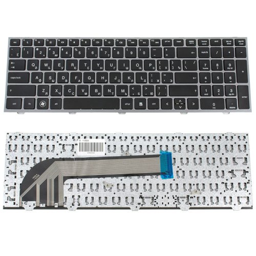 Клавіатура для ноутбука HP ProBook 4540s, 4545s — RU-розкладка, чорна, у срібній рамці
