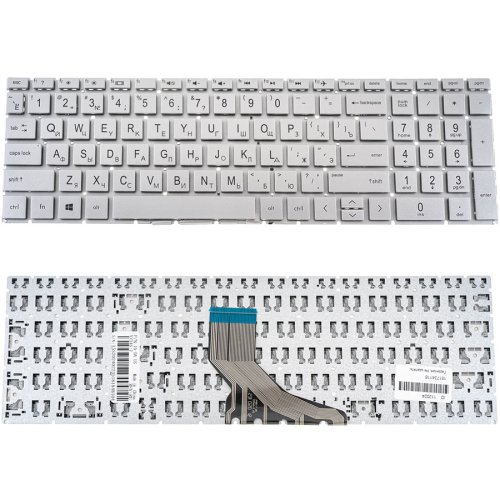 Клавіатура для ноутбуків HP 250 G7 та 255 G7 series, RU-розкладка, срібляста, без рамки