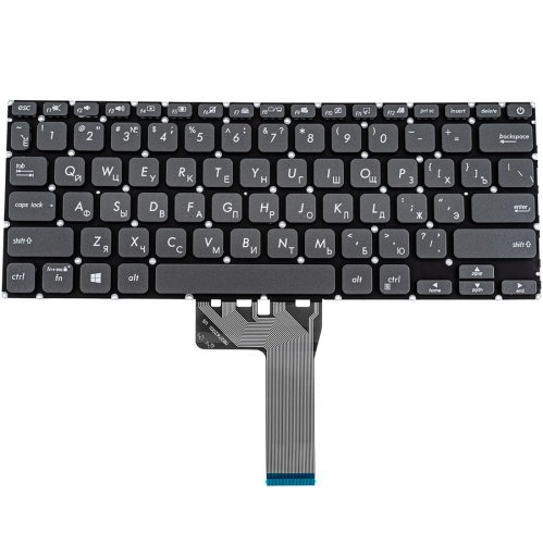 Клавіатура для ноутбуків ASUS X409 Series, RU-розкладка, сіра, без рамки, з підсвіткою клавіш