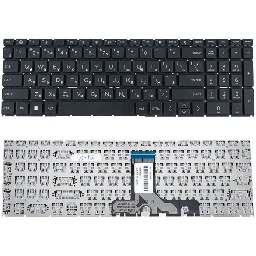 Клавіатура для ноутбука HP Pavilion 15-EG, 15-EH — чорна, RU-розкладка, без рамки