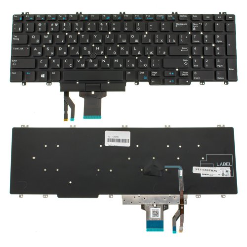 Клавіатура для ноутбука Dell Precision 7530, 7730 — RU-розкладка, чорна, без рамки (без фрейма)