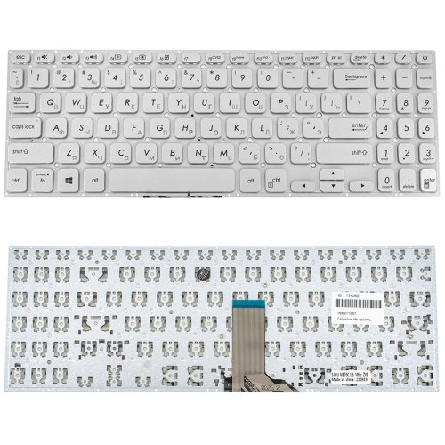 Клавіатура для ноутбука ASUS серії X530, розкладка RU, срібляста, без рамки