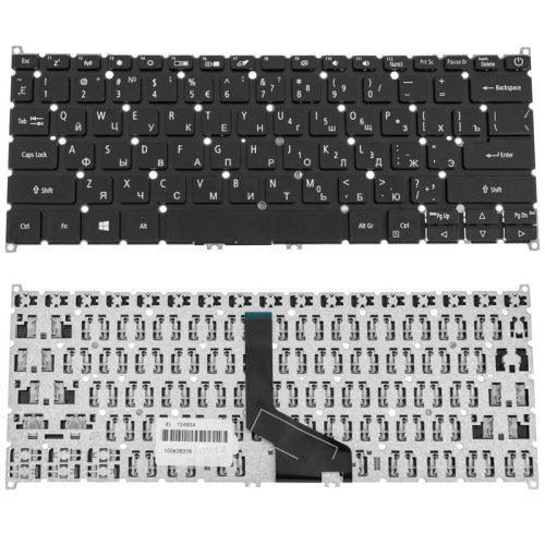 Клавіатура для ноутбука Acer (AS: SF314-42, SF314-57), розкладка RU, чорна, без рамки