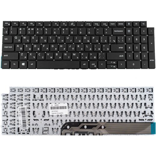Клавіатура для ноутбука Dell Vostro 3510, 3520 — чорна, розкладка RU, без рамки
