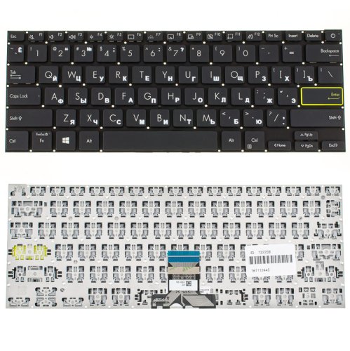 Клавіатура для ноутбука ASUS X321 series, RU-розкладка, чорна, без рамки