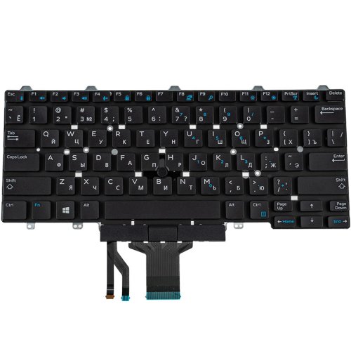 Клавіатура для ноутбука Dell Latitude E5450, E7450 — RU-розкладка, чорна, без рамки, з джойстиком