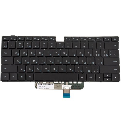 Клавіатура для ноутбука Huawei W19R/W29 — чорна, без рамки, з підсвіткою клавіш, RU-розкладка