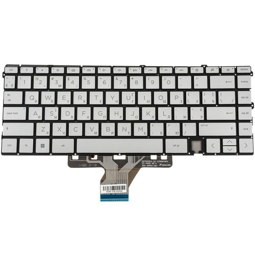 Клавіатура для ноутбука HP 15T-ES, українська розкладка, срібляста, без рамки, з підсвіткою клавіш, Original