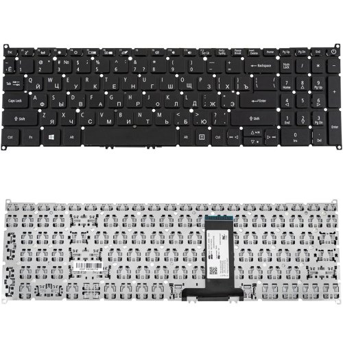 Клавіатура для ноутбука ACER (AS: A317-53), розкладка RU, чорна, без рамки (без фрейма)