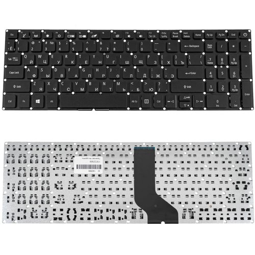 Клавіатура для ноутбука Acer Aspire A315-53 (AS: A315-53), RUS-розкладка, чорна, без рамки
