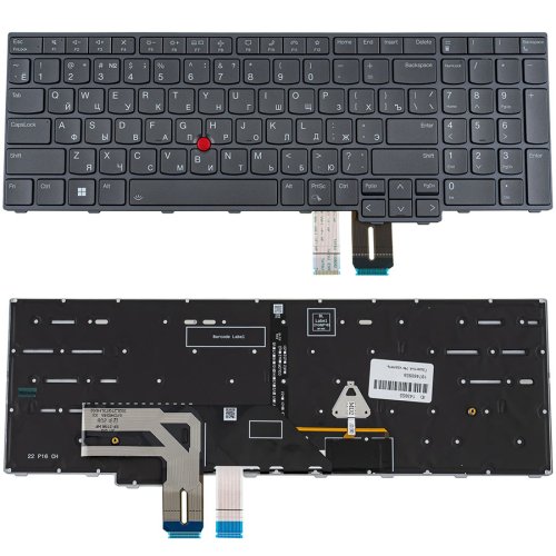 Клавіатура для ноутбука Lenovo ThinkPad P16 Gen 1 — чорна, з підсвіткою клавіш, RU-розкладка